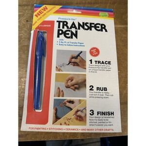 EZ Crafts‎ Pressure-Fax Transfer Pen plus 5 Sq. Ft. of Transfer Paper Sealed NOS